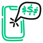 Financial Icon - Phone with Dollar Signs