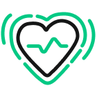 Healthcare Icon - Heart with EKG