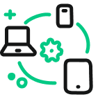 Platform Icon - Circle with Laptop, Tablet, and Phone