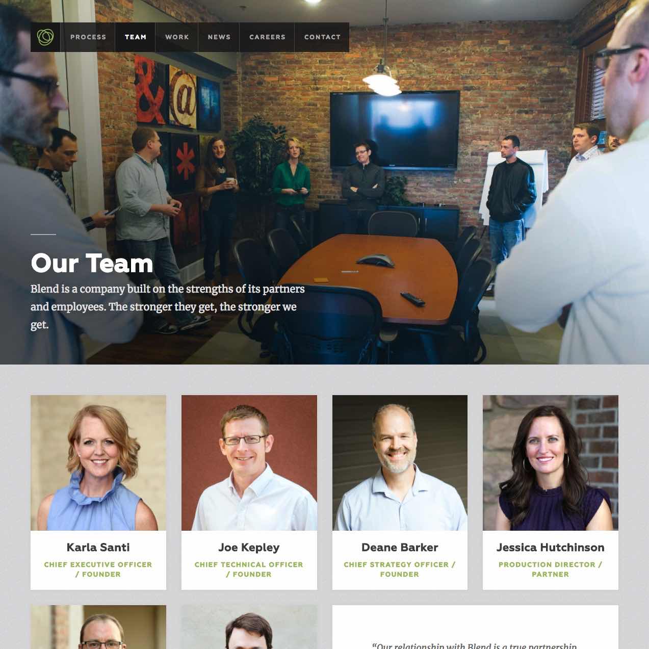 Blend Interactive's team page.