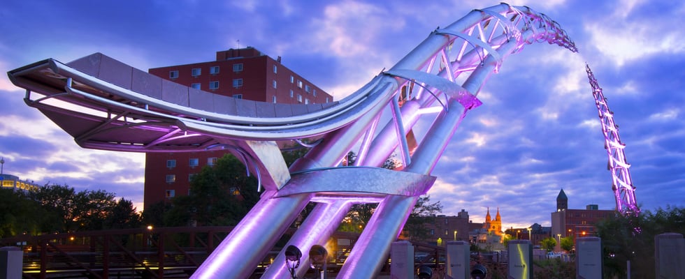 The Arc of Dreams sculpture in downtown Sioux Falls.